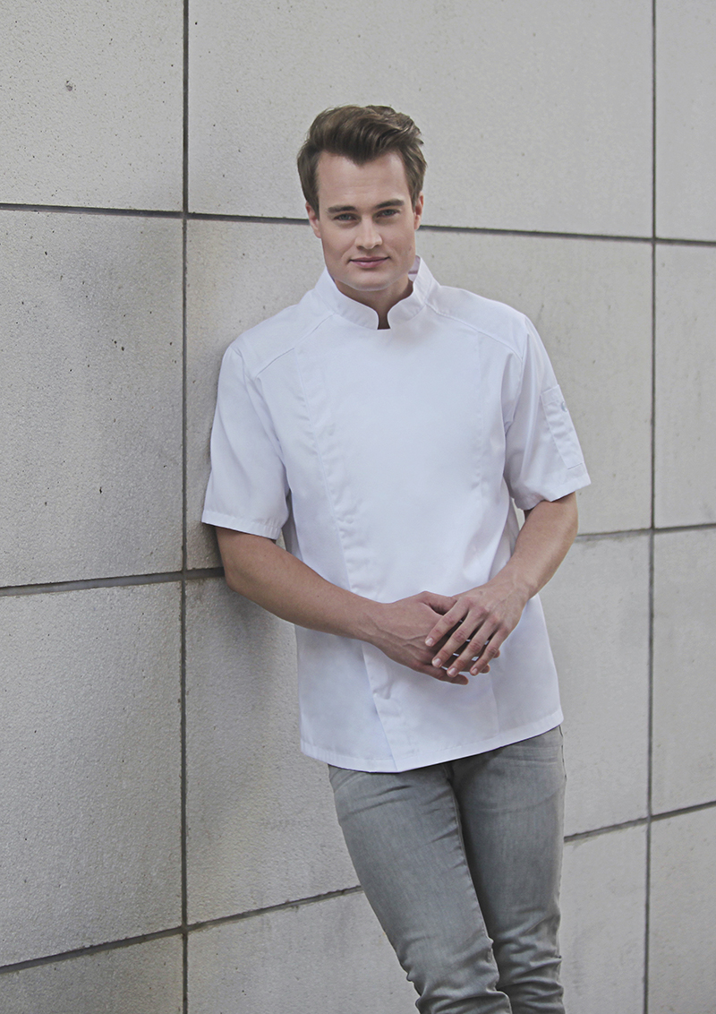 Veste de cuisine à manches courtes Modern-Look - Blanc - 46