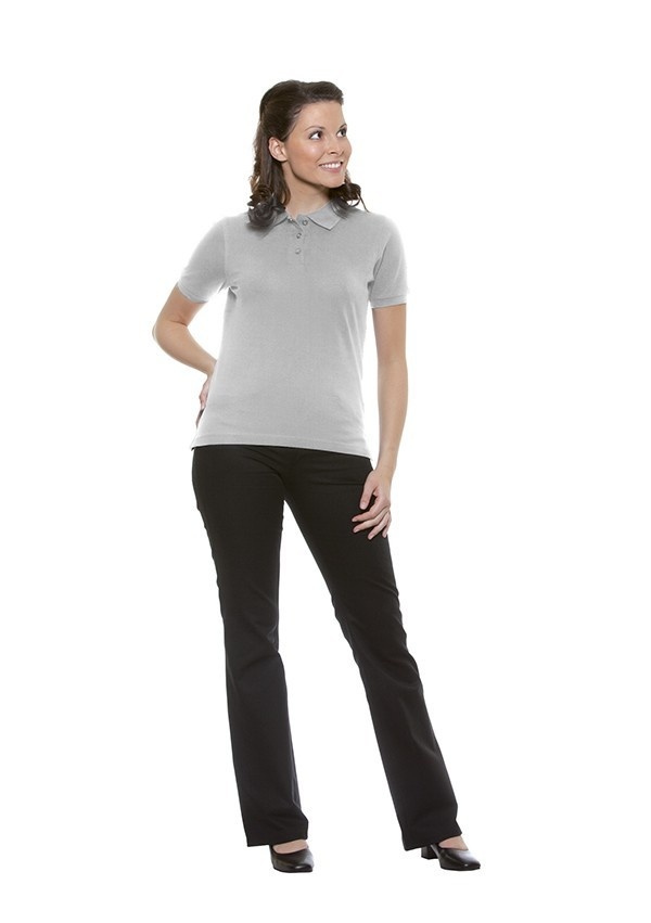 Damen Poloshirt Basic | Hellgrau | 100% Baumwolle | Erhältlich in 6 Größen