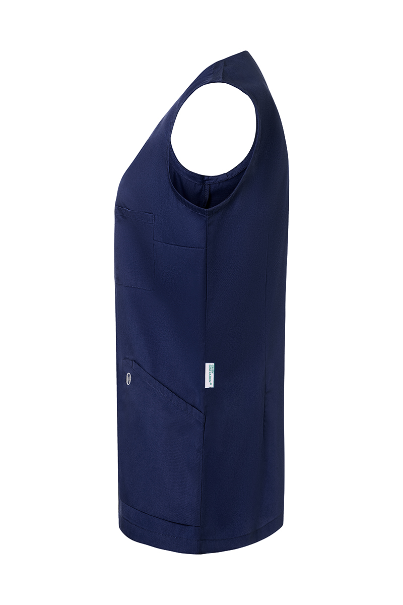 Ärmelloser Damenkasack Essential, aus nachhaltigem Material - Marine - 46