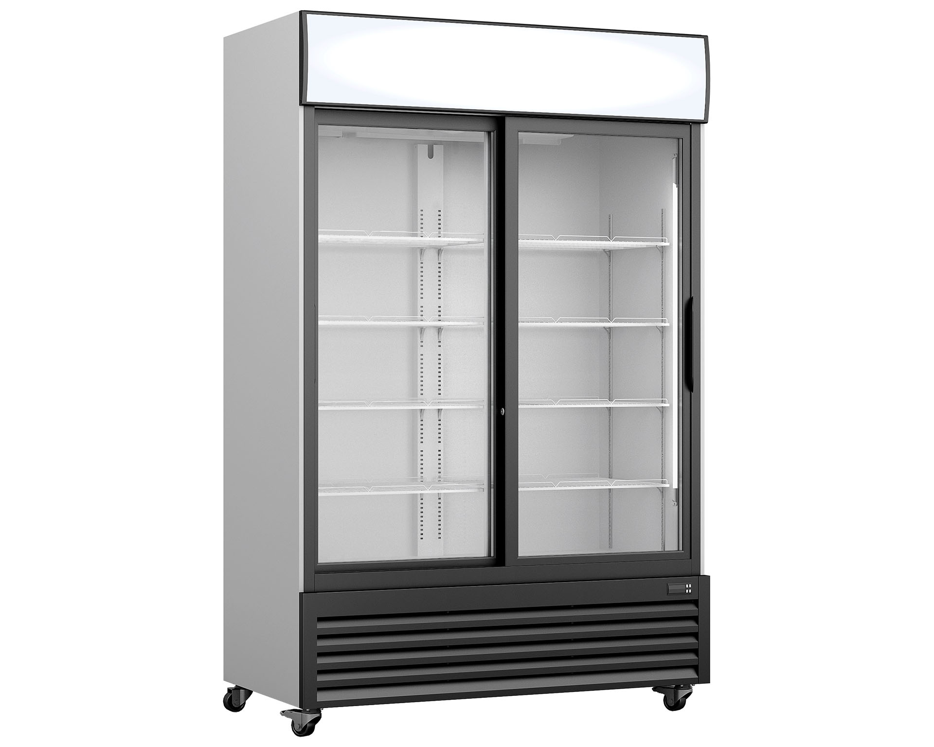 Kühlschrank mit Glastür und Werbetafel - 643L