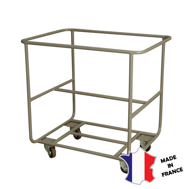 Chariot epoxy pour bac grand volume semi-cylindrique 170 L | 750(l)x650x900mm