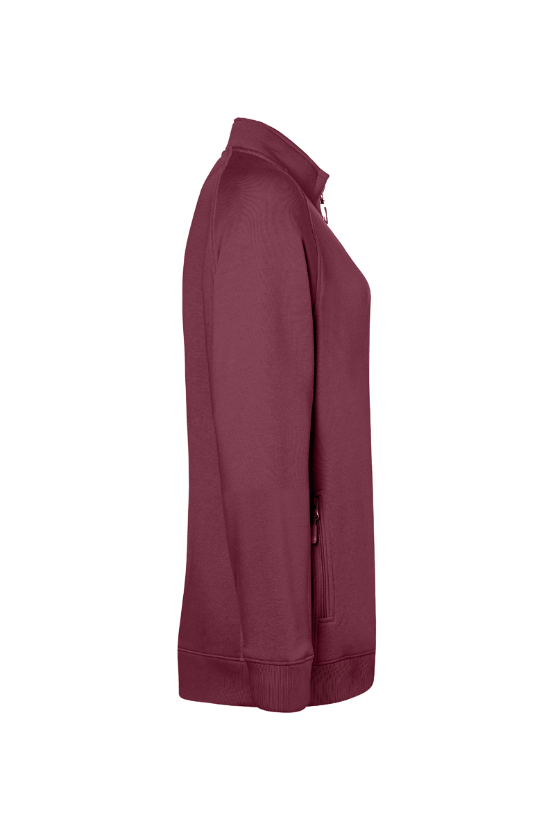 Damen Workwear Sweatjacke Soft-Face, aus nachhaltigem Material - Aubergine - L