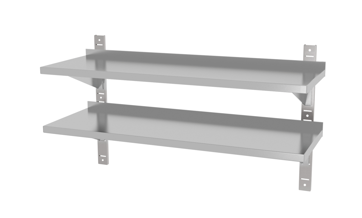Dubbel verstelbare wandplank, met twee stalen beugels | 1000x300x(h)600mm