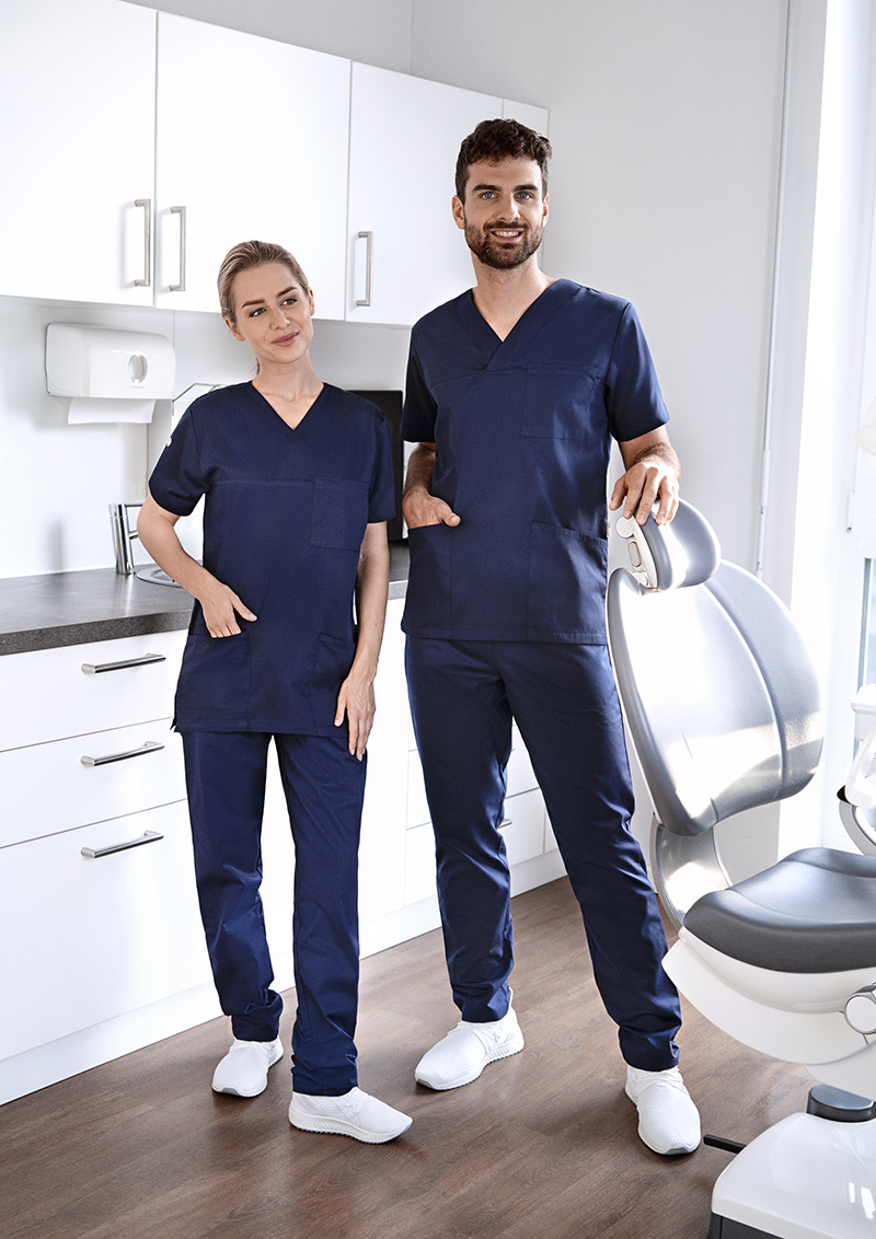 Kurzarm Damen-Schlupfkasack Essential, aus nachhaltigem Material - Marine - M