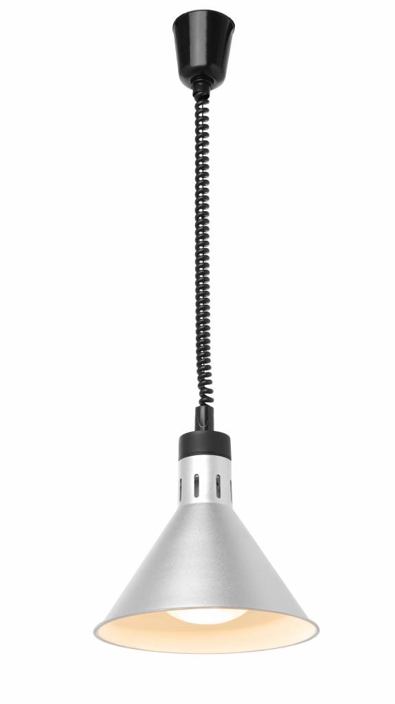 Lampe Chauffante | Conique | Aluminium | Couleur Argent | 250W/230V | Réglable | ø275x(h)250mm