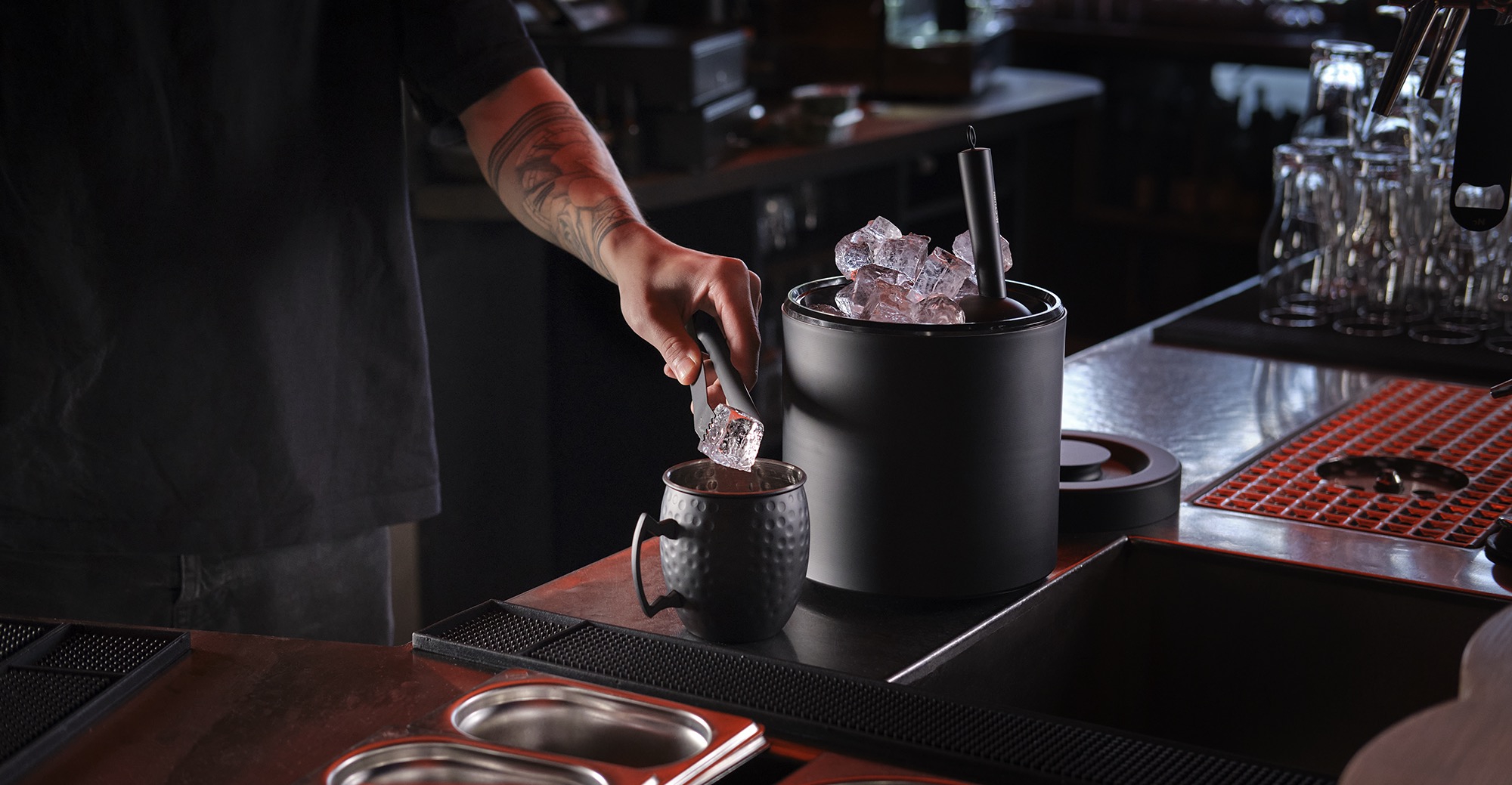 Eisbox NOCTURN, Ø 18,5 cm, Höhe 21 cm, schwarz matt, Aluminium, Polystyrol