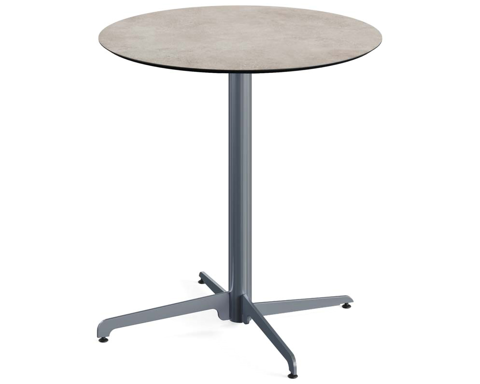X Cross terrastafel grijs frame + Moonstone HPL tafelblad tafelblad Ø70cm