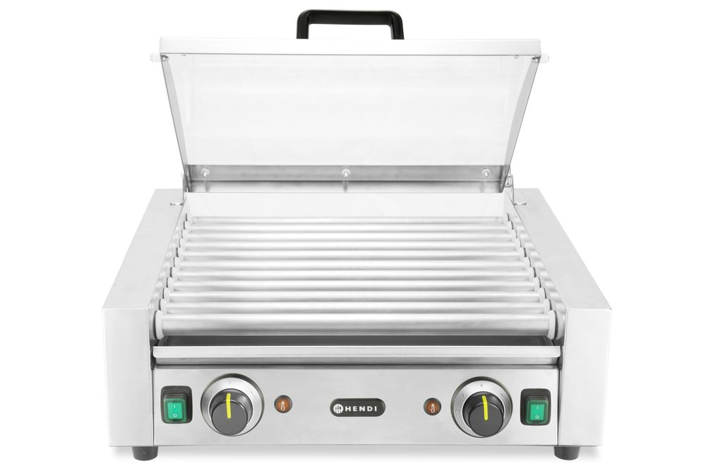 Worstrolgrill – 2 zones met energiebesparend deksel - 220-240V/980W - 566x527x(H)259mm