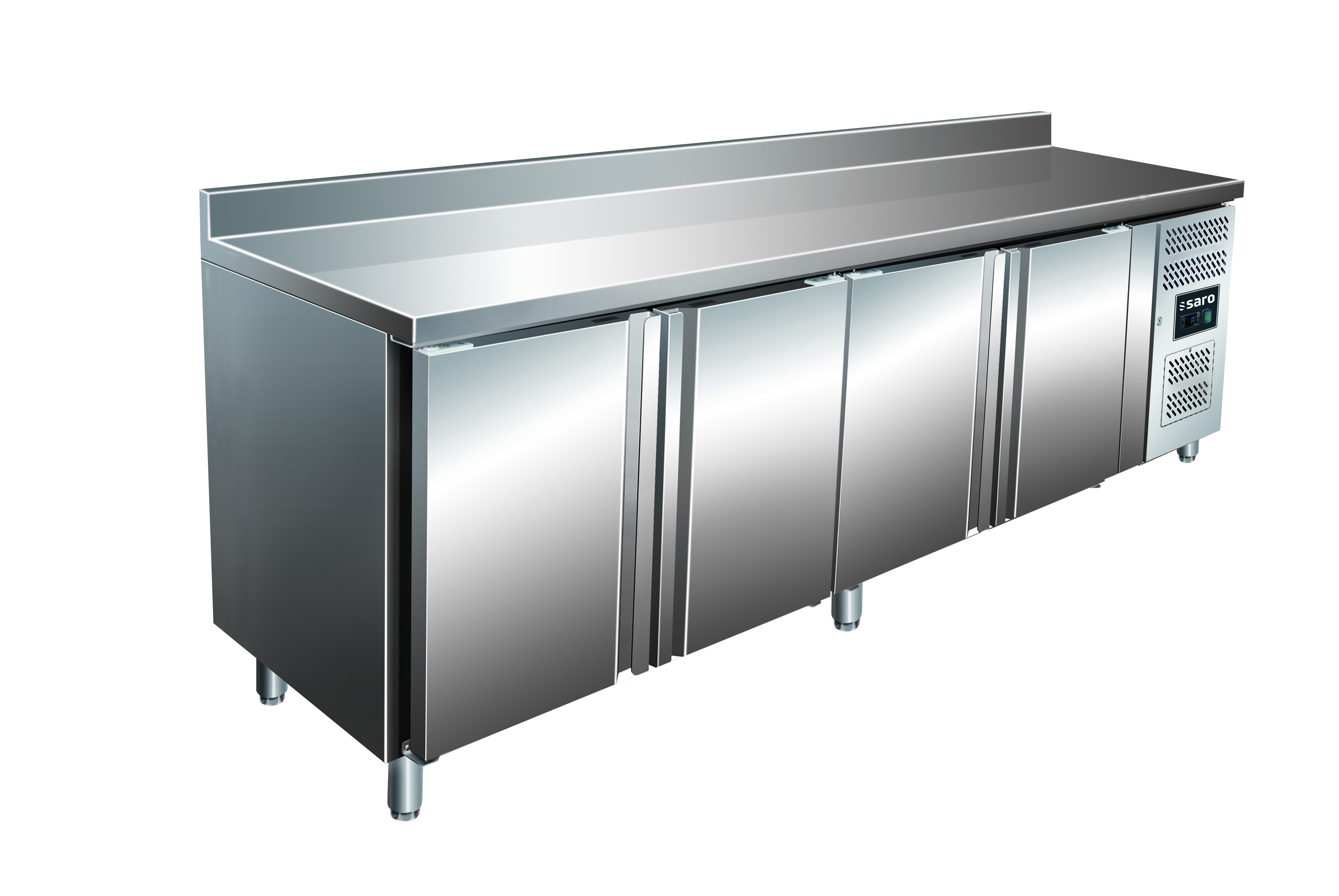Table réfrigérée SARO, 4 portes + rebord modèle SNACK 4200 TN
