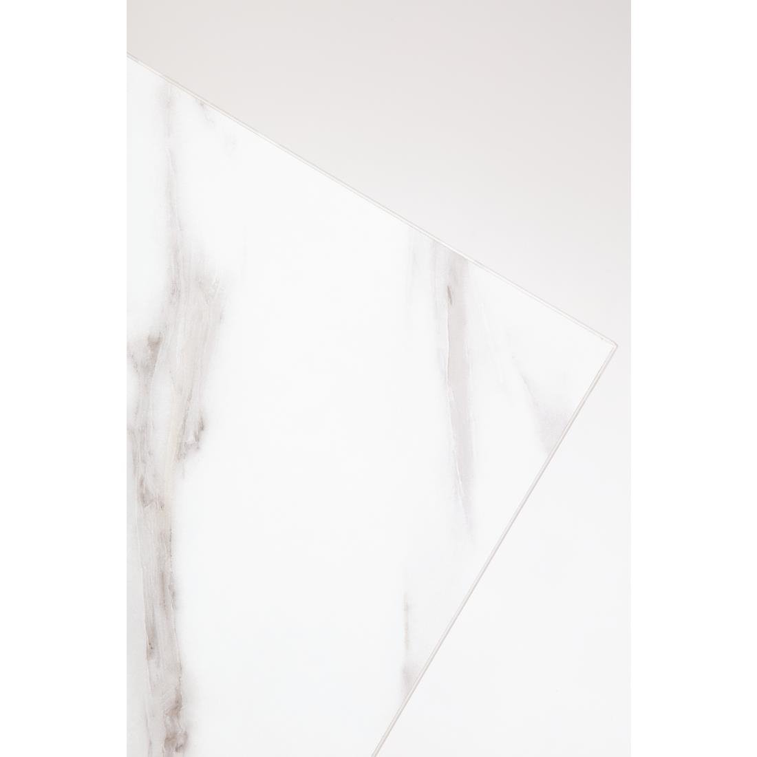 Plateau de table rectangulaire pré-percé Bolero effet marbre 1100 x 700 mm