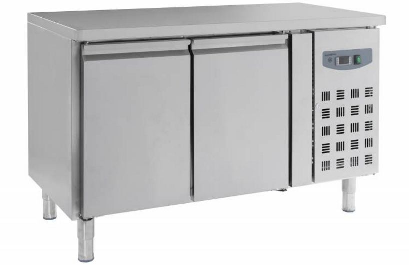 Comptoir Réfrigéré Inox | 2 Portes | Pour 2x GN1/1 | 1360x700x850(h)mm