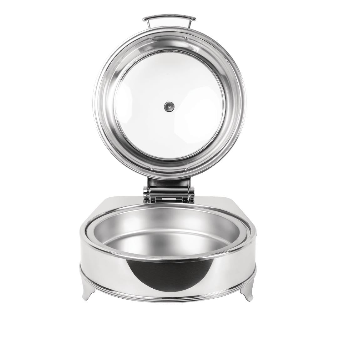 Ronde Chafing Dish Elektrisch | Glazen Deksel | 6 Liter | 425x490x(H)240mm