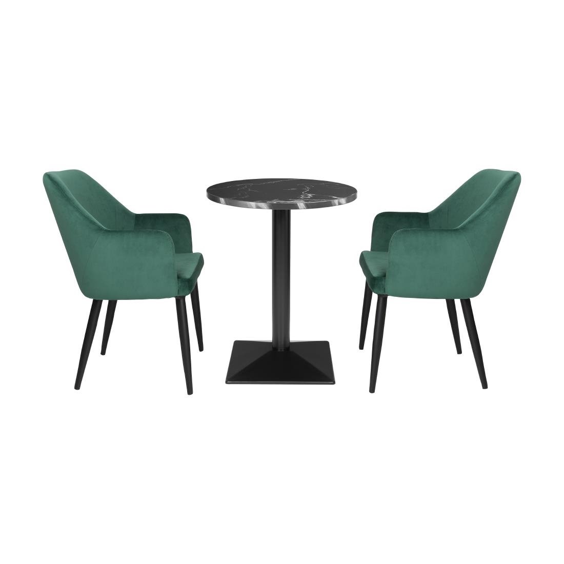 Bolero complete tafel rond zwarte steeneffect 600mm