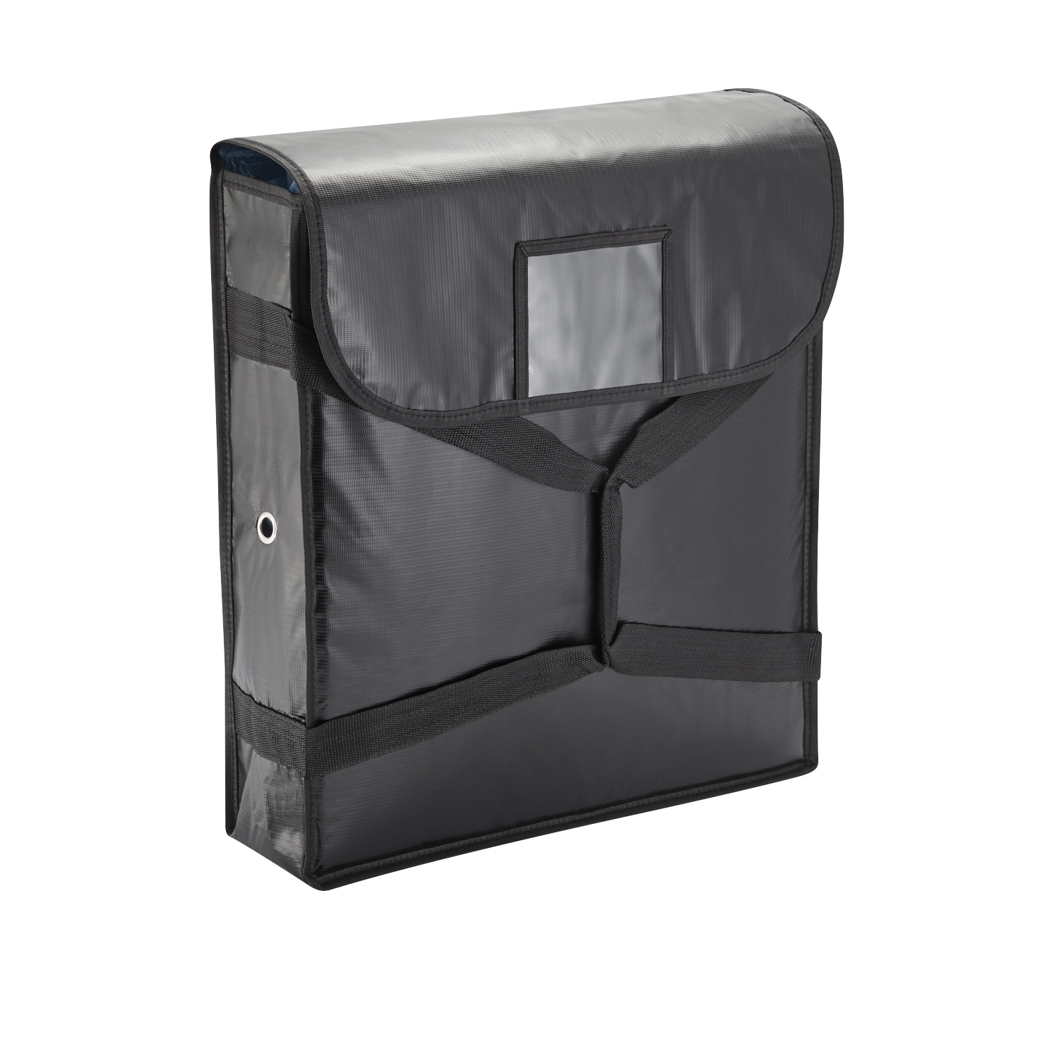 Sac isotherme, pour 2 pizzas, 46 x 46 x 11 cm, noir, plastique, aluminium