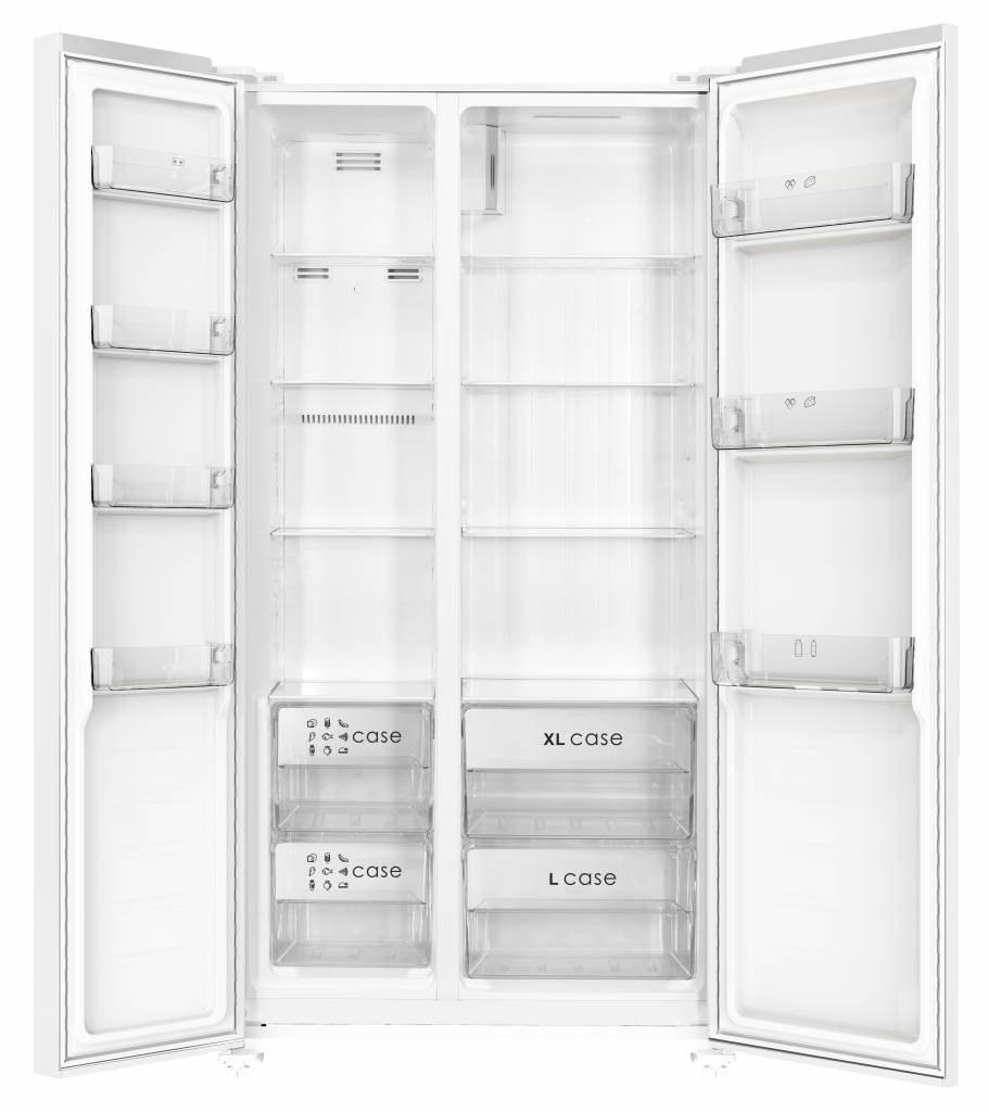 DOMEST - Réfrigérateur-Congélateur Américain | Blanc | Portes Pleines | 291+138L 
