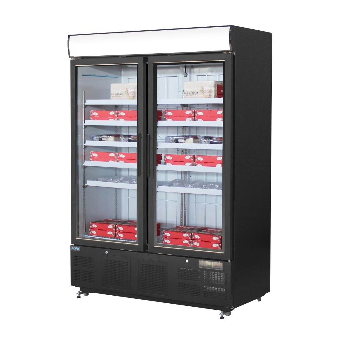 Polar G-Serie Gefrierschrank mit Sichtfenster 920Ltr Schwarz