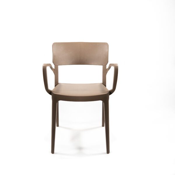Wing chaise en plastique empilable avec accoudoirs, Beige sable, 50923