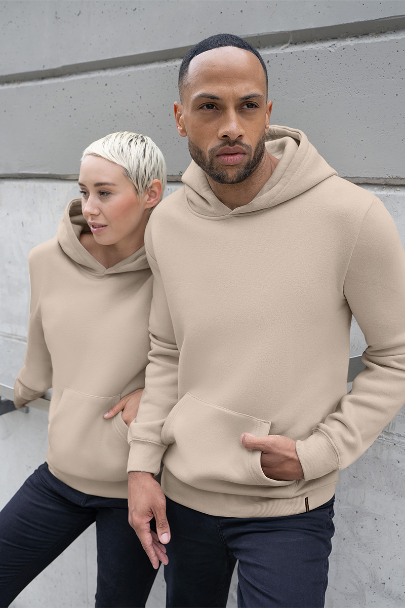 Herren Workwear Sweat Hoodie Soft-Face, aus nachhaltigem Material - Sand - L