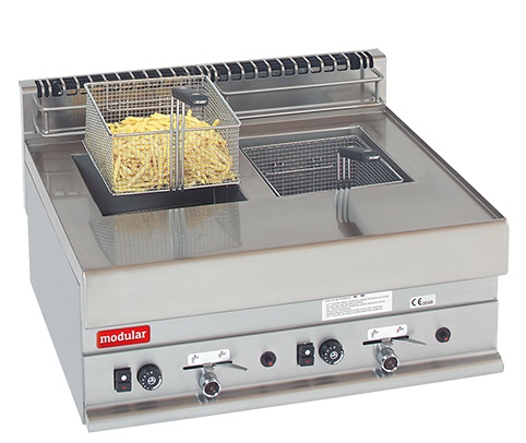 Gasfriteuse | 8L+8L | 28(h)x65x70cm