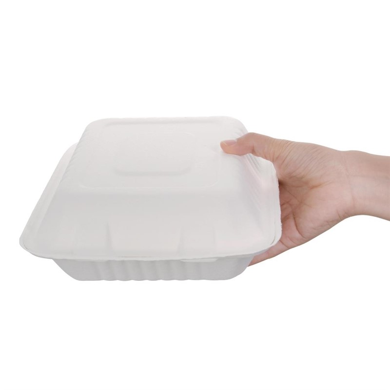 Boîtes Alimentaires Compostables - Petites Carrées - Bagasse - 200 Pièces