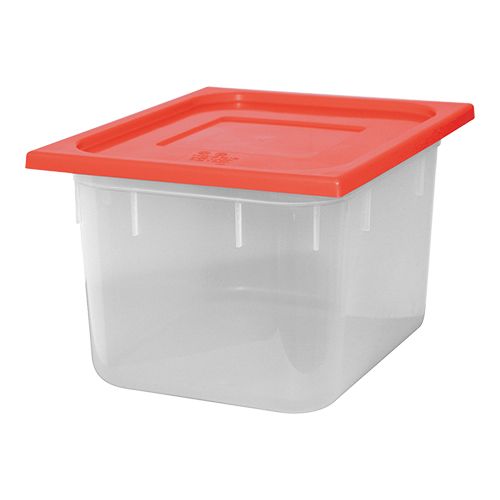 Voedselcontainer met deksel rood | Polypropyleen | 1/2GN | Verkrijgbaar in 4 dieptes