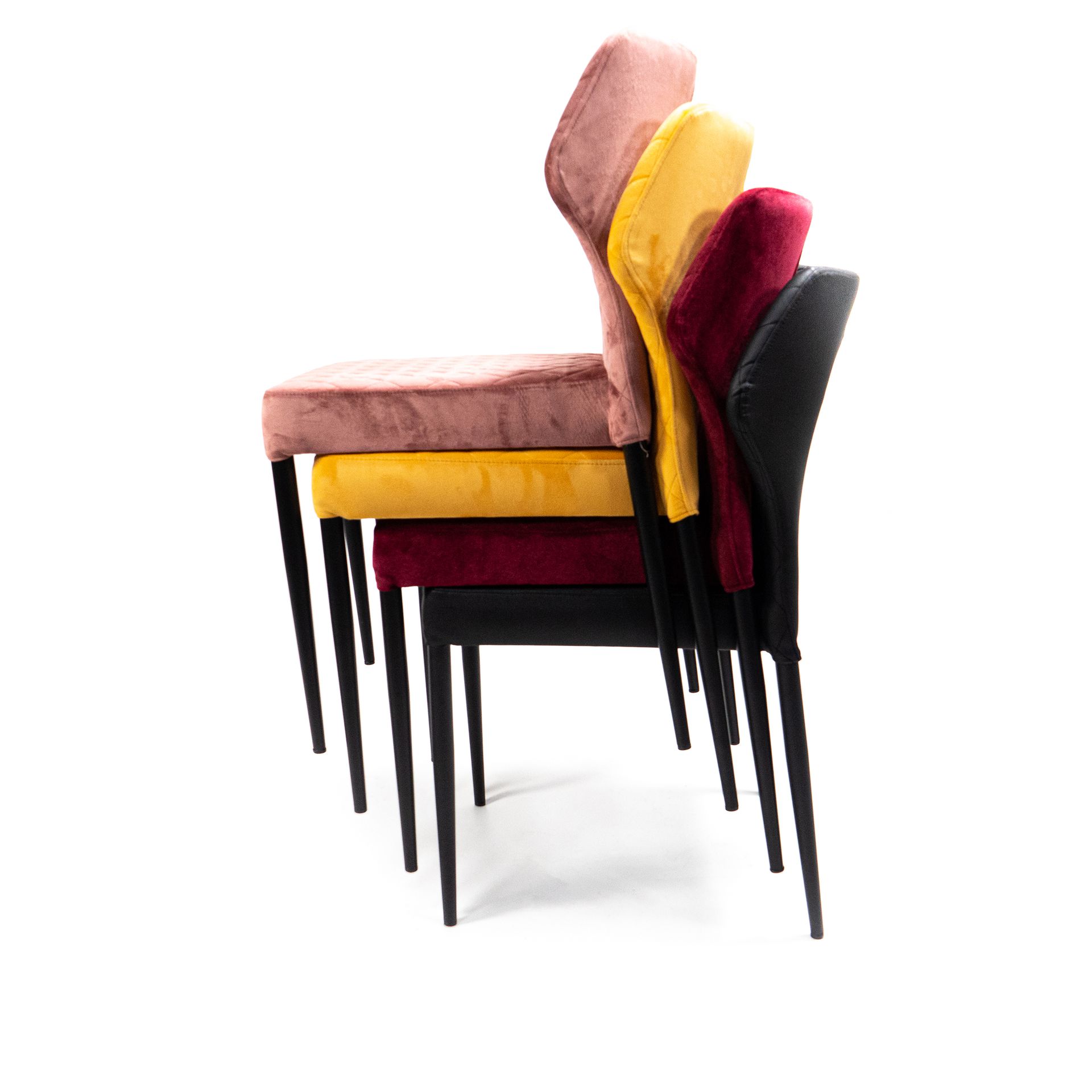 Louis chaise empilable, Jaune, revêtement en velours, ignifuge, 49x57,5x81,5cm (BxTxH), 52005