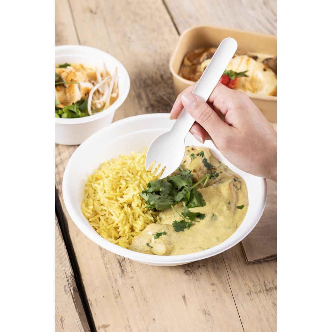 Fiesta composteerbare papieren sporks 160 mm (pakket van 100) Fiesta composteerbare papieren sporks 160 mm (pakket van 100)