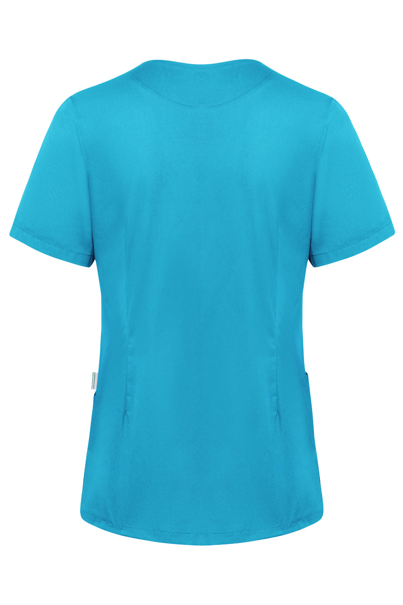 Kurzarm Damen-Schlupfkasack Essential, aus nachhaltigem Material - Pazifikblau - M