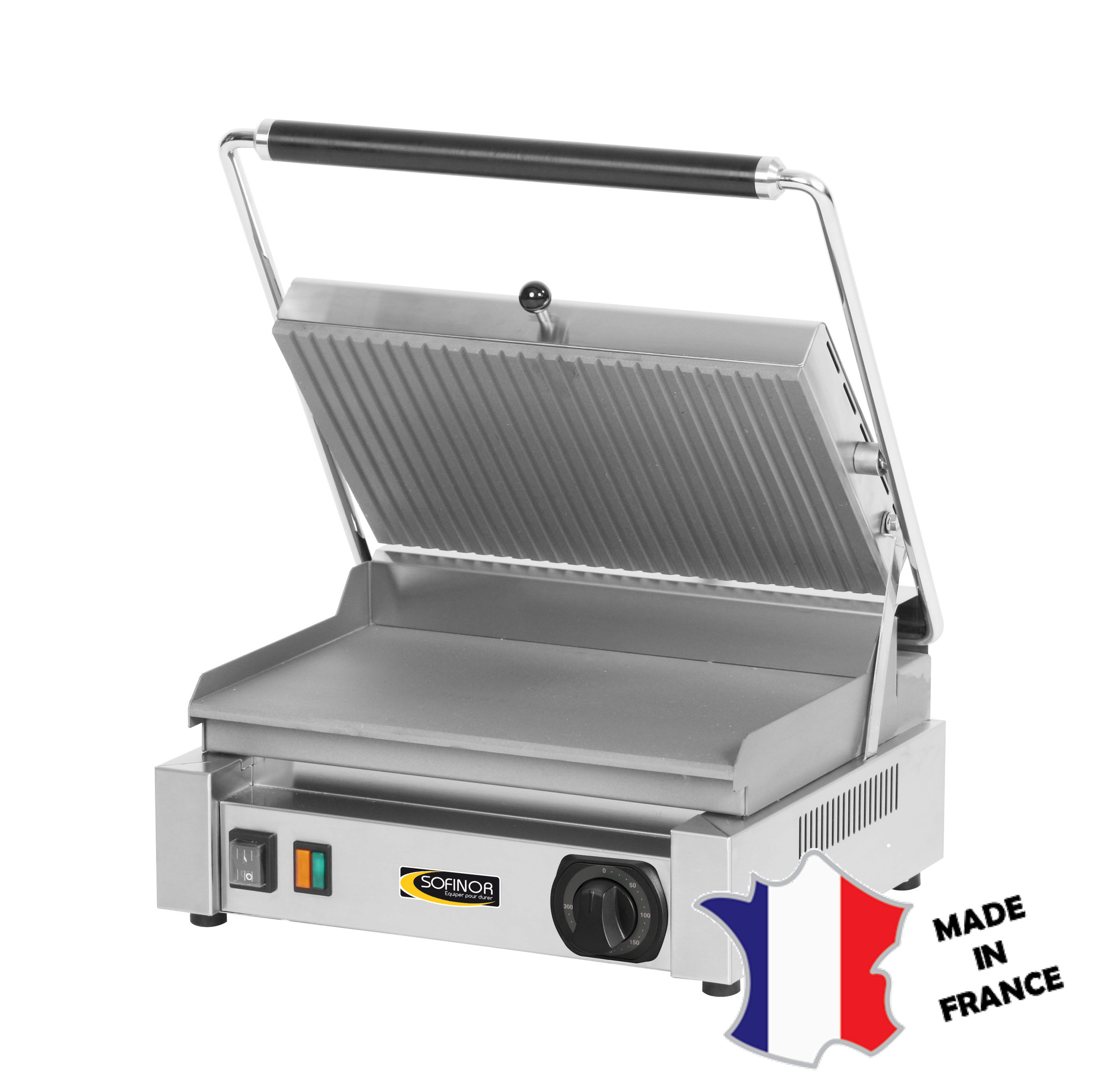 Grills panini - 220V- 3kW - strié en haut et lisse en bas