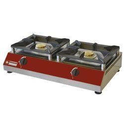 Gastafelfornuis met 2 branders 5 kW - 760x400x(h)200mm