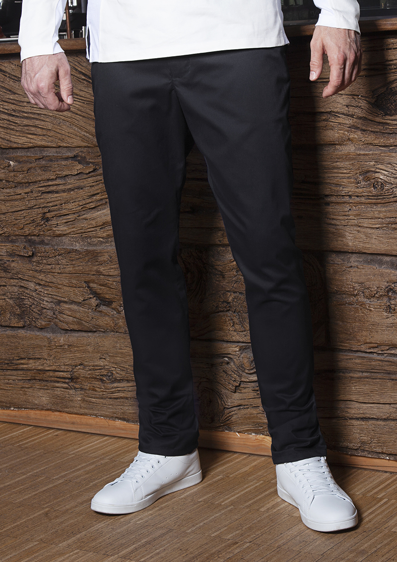 Chino Broek Voor Heren, Modern Stretch - Zwart - 46