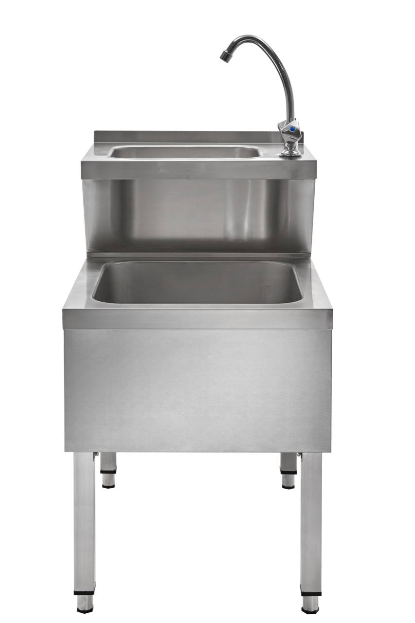 Combinaison lavabo et bac de vidange Basic 1, robinet d’eau froide et chaude