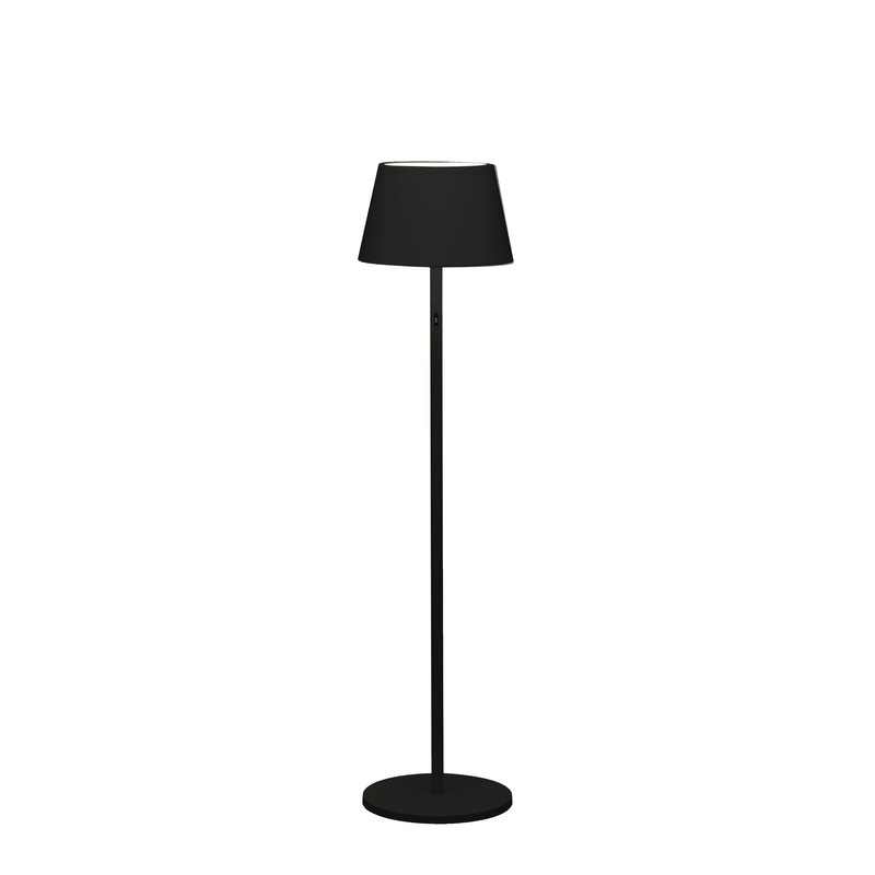 Pomezia noir mat - Lampe LED sur pied - Rechargeable par USB - Réglable en hauteur