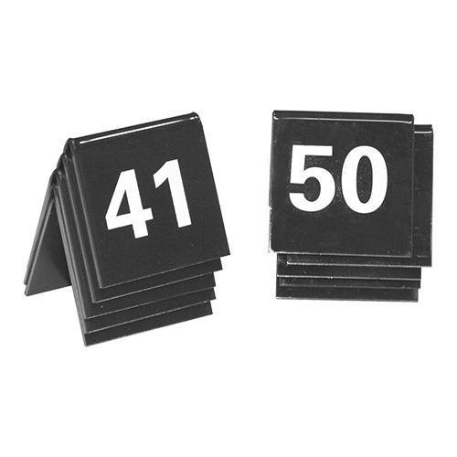 Ensemble de numéros de table | plastique | Noir | 41 à 50