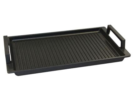 Eurolux  Grillplaat, handvatten 41x24x2,5 cm, geribbeld