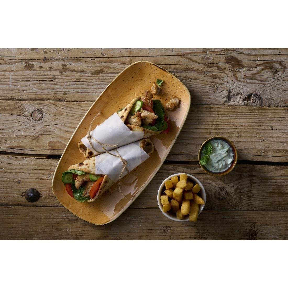 Churchill Stonecast Tangerine Chefs' Oblong No. 3 borden (Pak van 12)