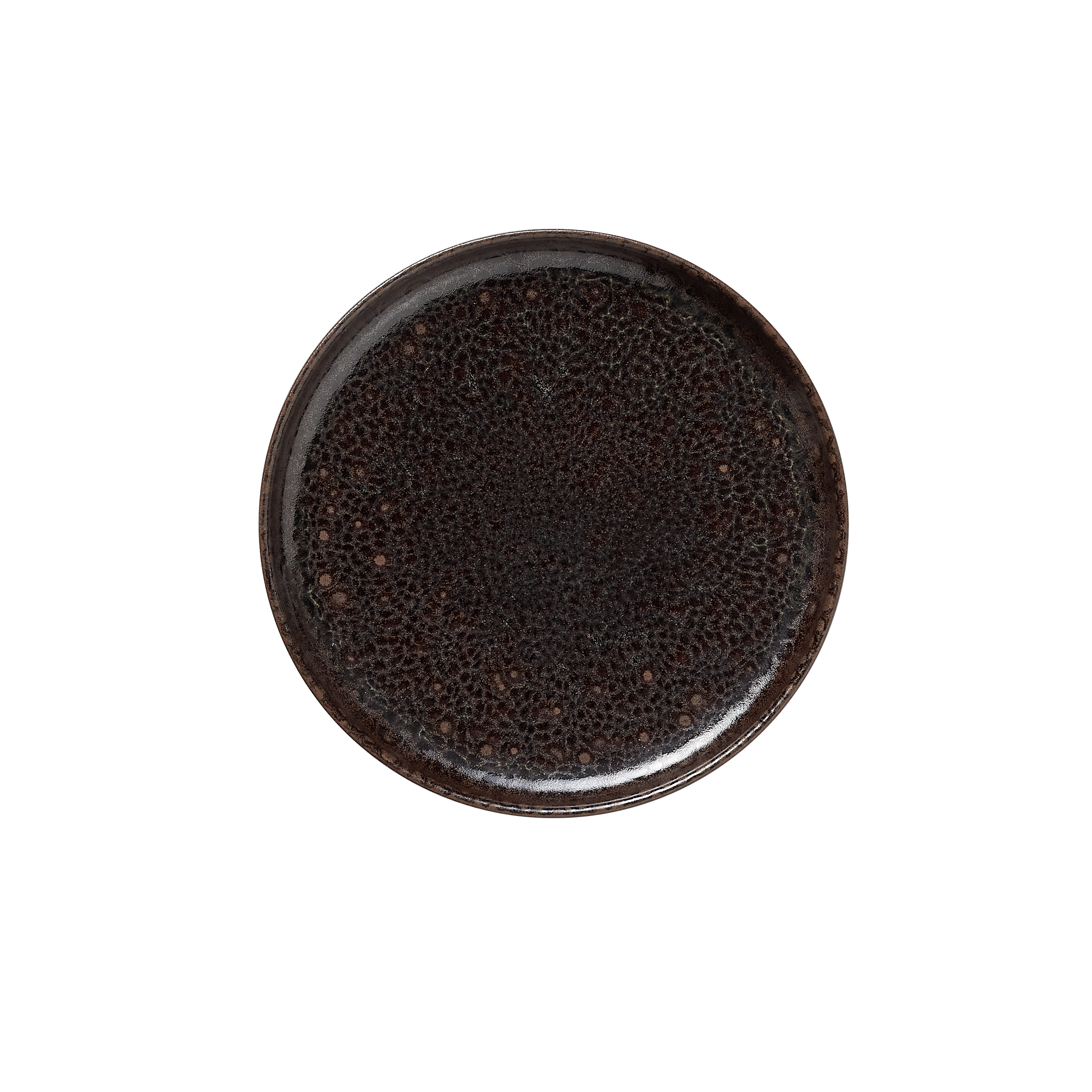 Bordenset ROCKZZERO, plat, Ø 17,5 cm, metallic bruin, Set van 6 stuks, steengoed