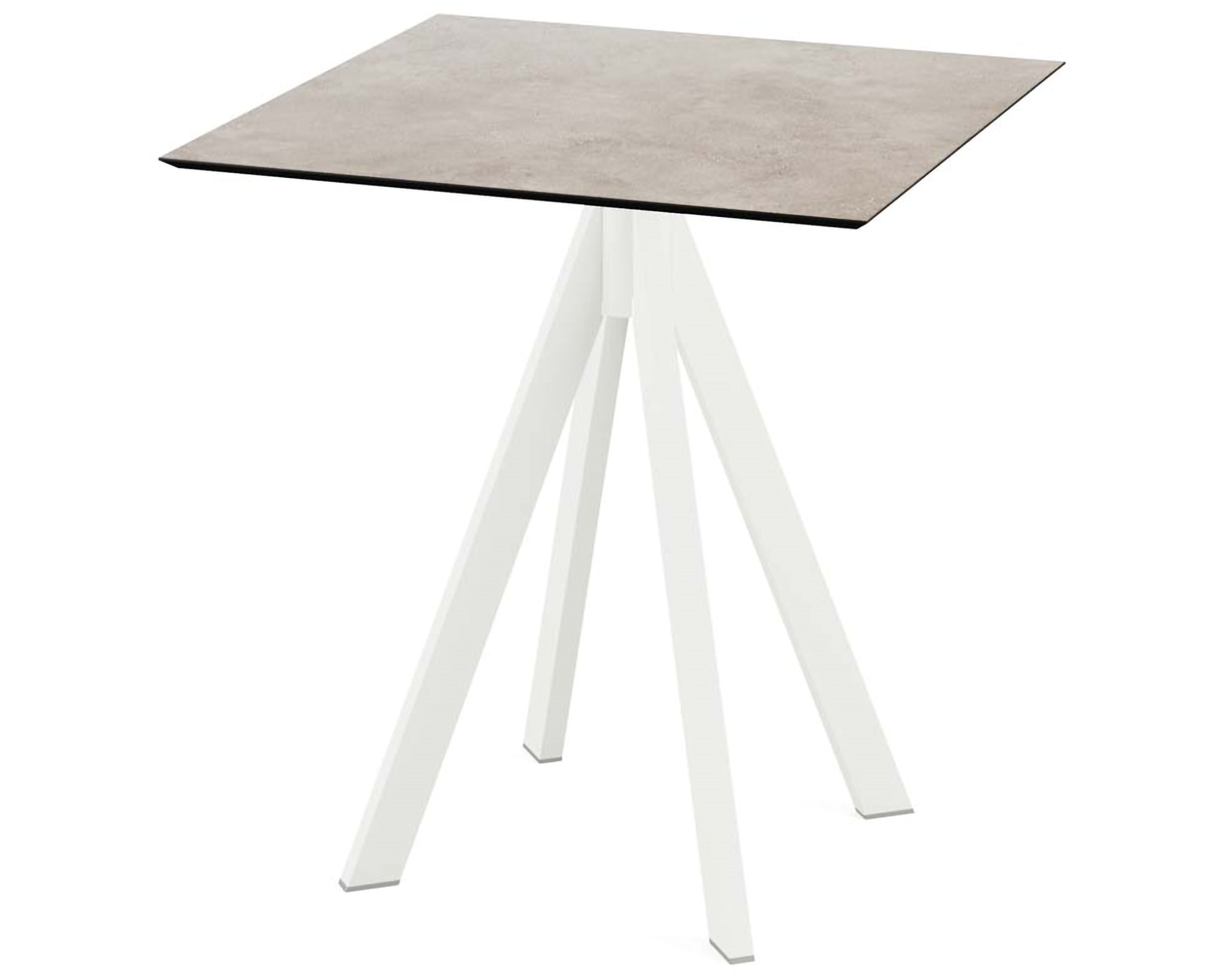 Infinity terrastafel wit frame + Moonstone HPL tafelblad tafelblad 70x70cm