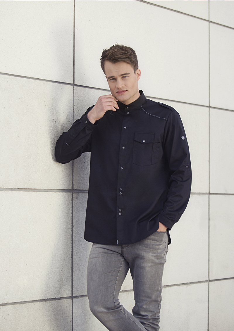 Chemise de cuisine New-Identity - Noir - 46