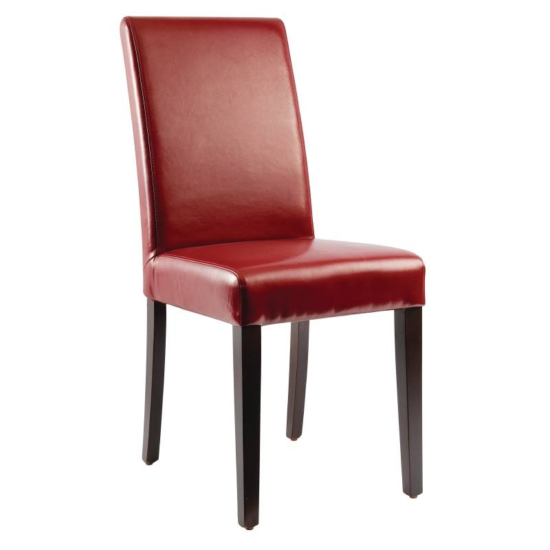 OUTLET-Kunstlederstuhl mit Rückenlehne - Rot - Preis für 2 Stück