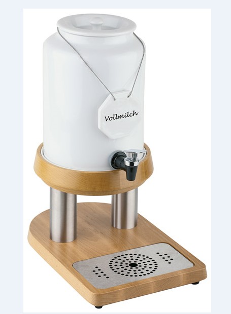 Melkdispenser met Koelelement in voet | Houten stijl | 4 Liter met Aftapkraan | 230x320x(h)420 mm