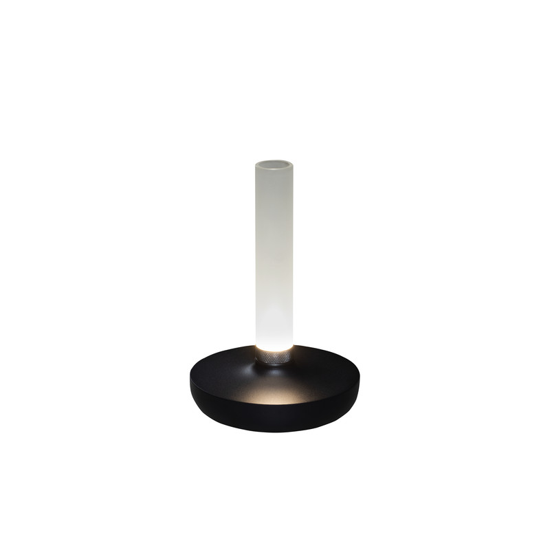 Biarritz zwart - LED buitenlamp - USB oplaadbaar - 20.5x13.5cm