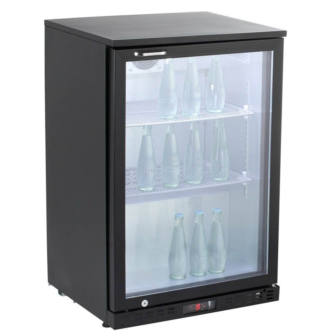 Armoire à boissons ECO 130 noire, éclairage LED, encastrable sous plan