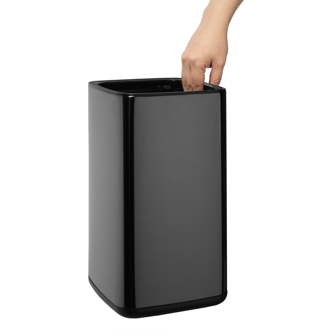 Bolero Quadratischer Mülleimer Titanium Schwarz 7Ltr