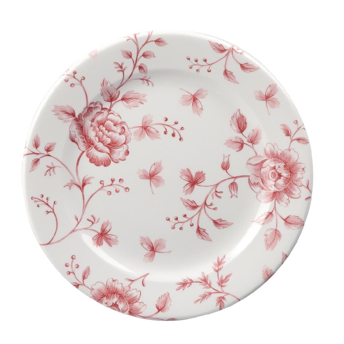 Churchill Rose Chintz Cranberry bord 16.5 cm pak van 6