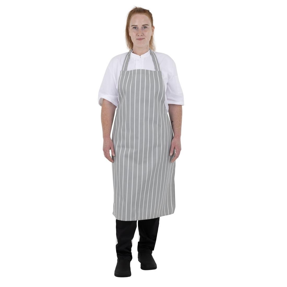 Whites schort grijs wit slagers streep