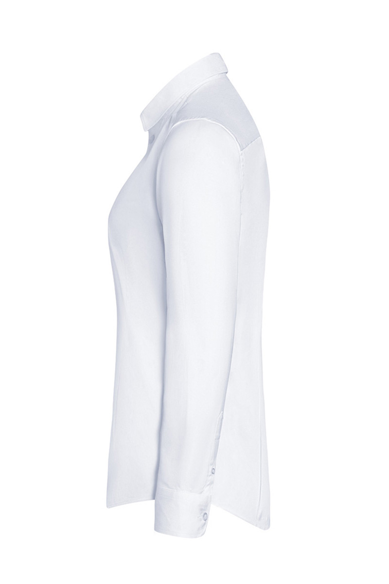 Langarm Damenbluse Active-Stretch in Slim-Fit - Weiß - XS