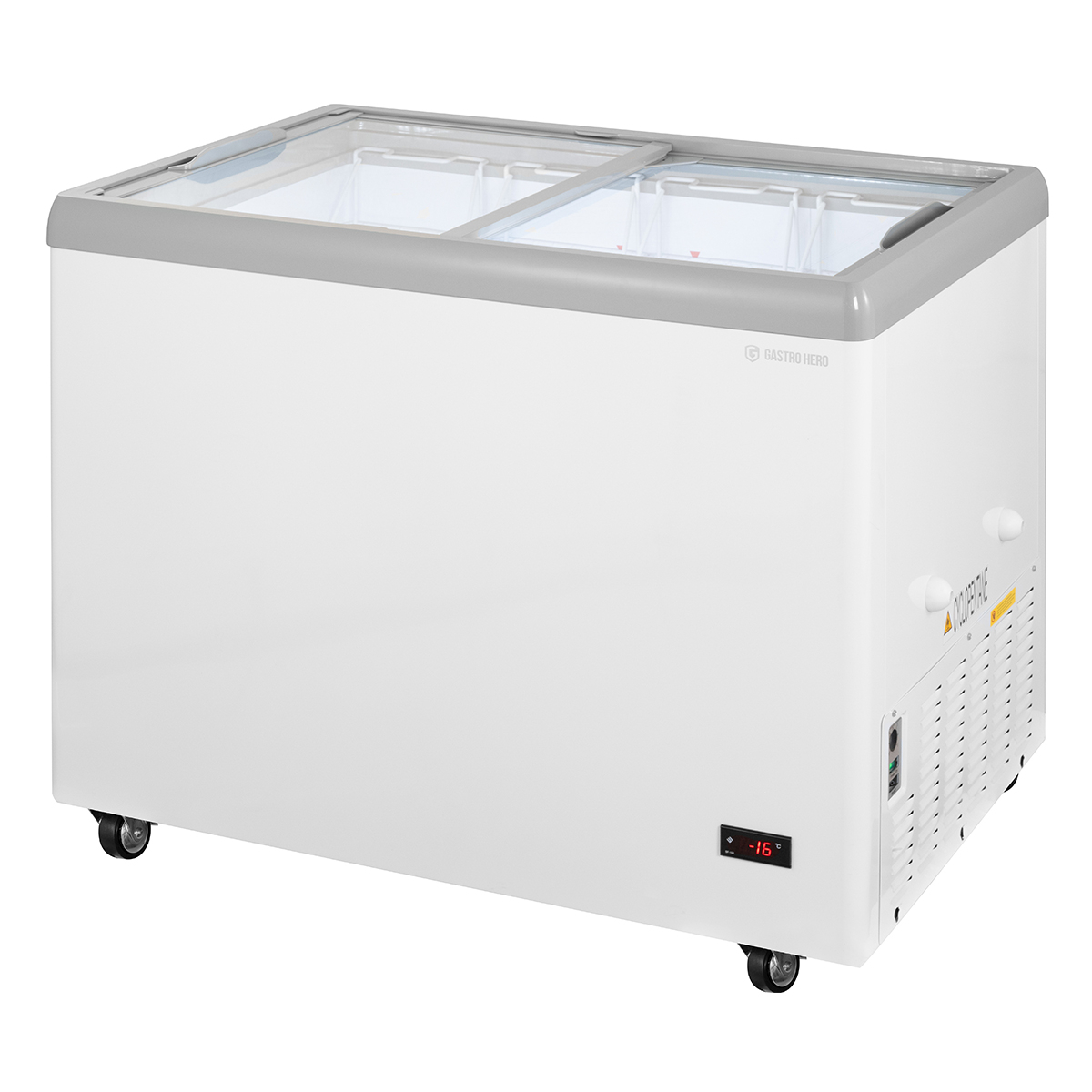 Eiscreme-Gefriertruhe 284 Liter mit LED-Beleuchtung und Rollen