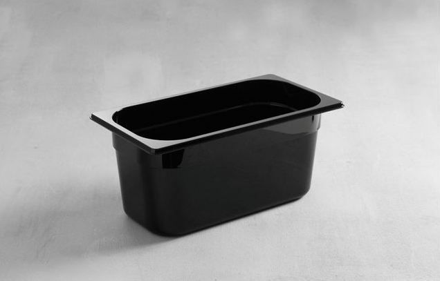 Gastronormbak 1/3 - 65 mm - zwart polycarbonaat