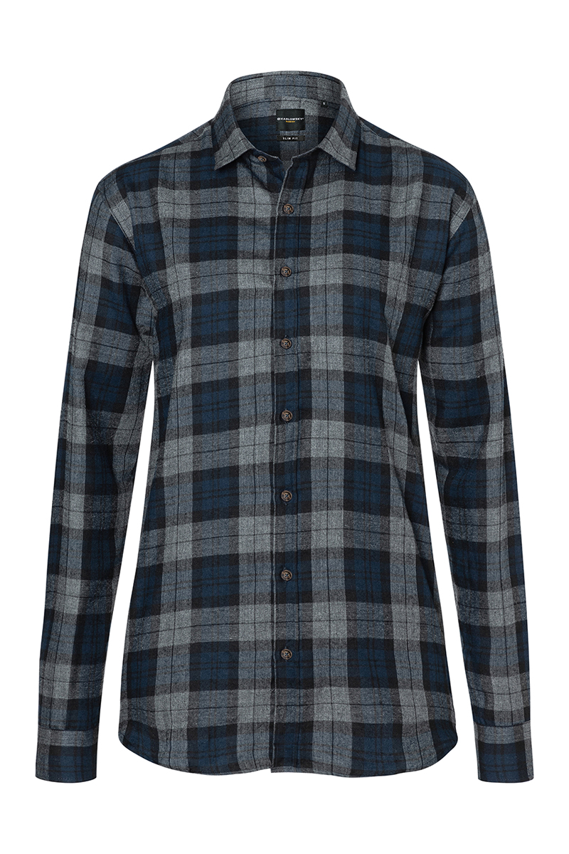 Herren Karohemd Urban-Style - Marine - XL